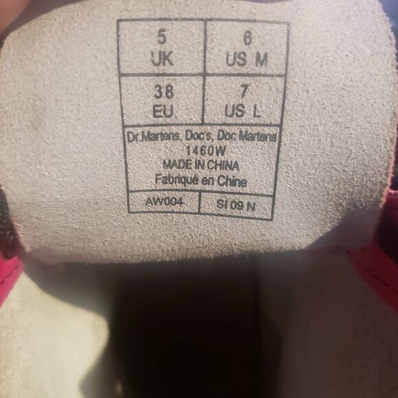 Dr Doc Martens 1460 Y Candy Pink Women's Boots Size 7 US Lace Up - Picture 12 of 12